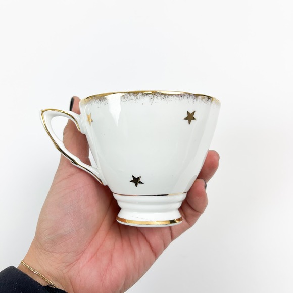 Royal Stafford Tea Cup Saucer Set Stars Crown Bone China Made in England - Picture 2 of 10